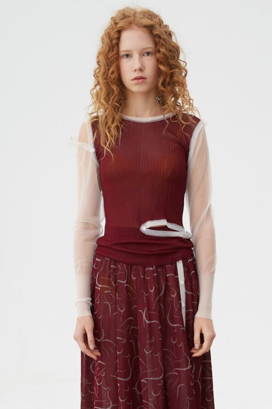 Burgundy Ribbed Knit Set