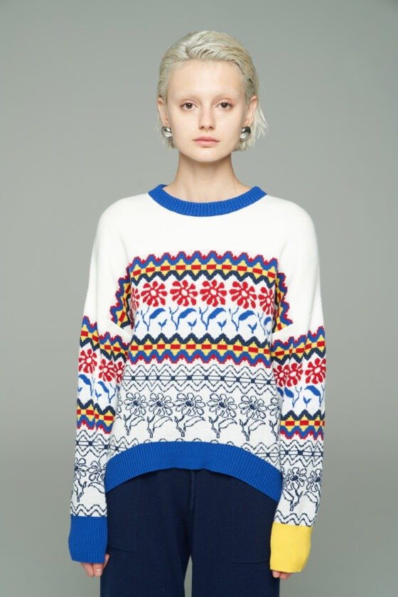 Daisy Fair Isle Jacquard Knit Sweater