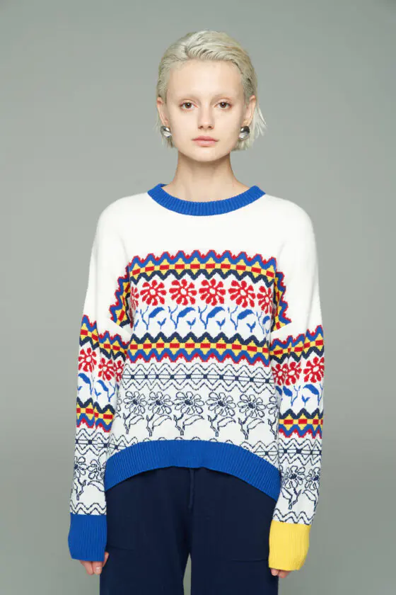 Daisy Fair Isle Jacquard Knit Sweater