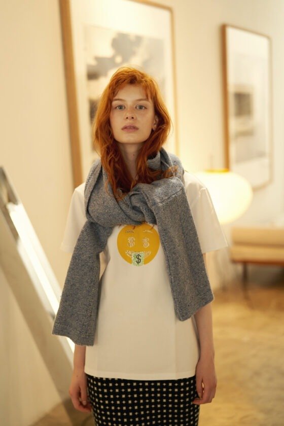 Mélange Wool Sleeve-Style Scarf