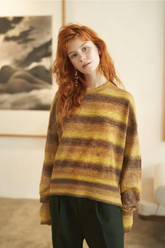 Mélange Mohair Relaxed Fit Sweater